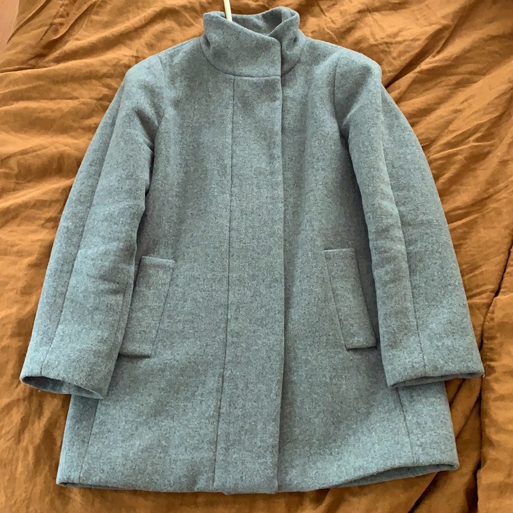 J. Crew Factory City Wool Blend Peacoat (Gray)